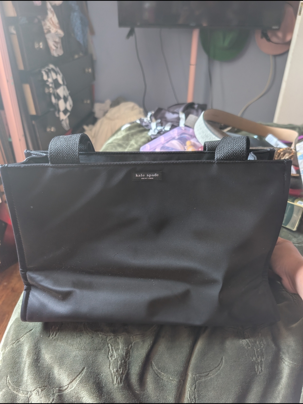 kate spade Black Nylon Small Tote with Top Handles